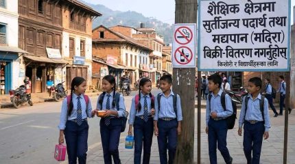 विद्यालय नजिकै धुम्रपान र मद्यपान बिक्री नगर्न रैनादेवी छहरा–३ को कडा चेतावनी ​